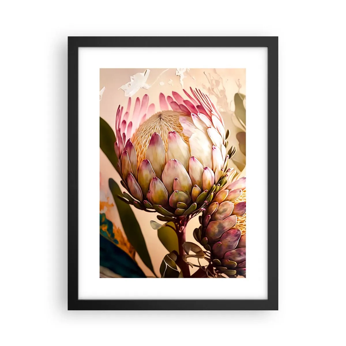 Poster in een zwarte lijst - Teeder omarmd - 30x40 cm