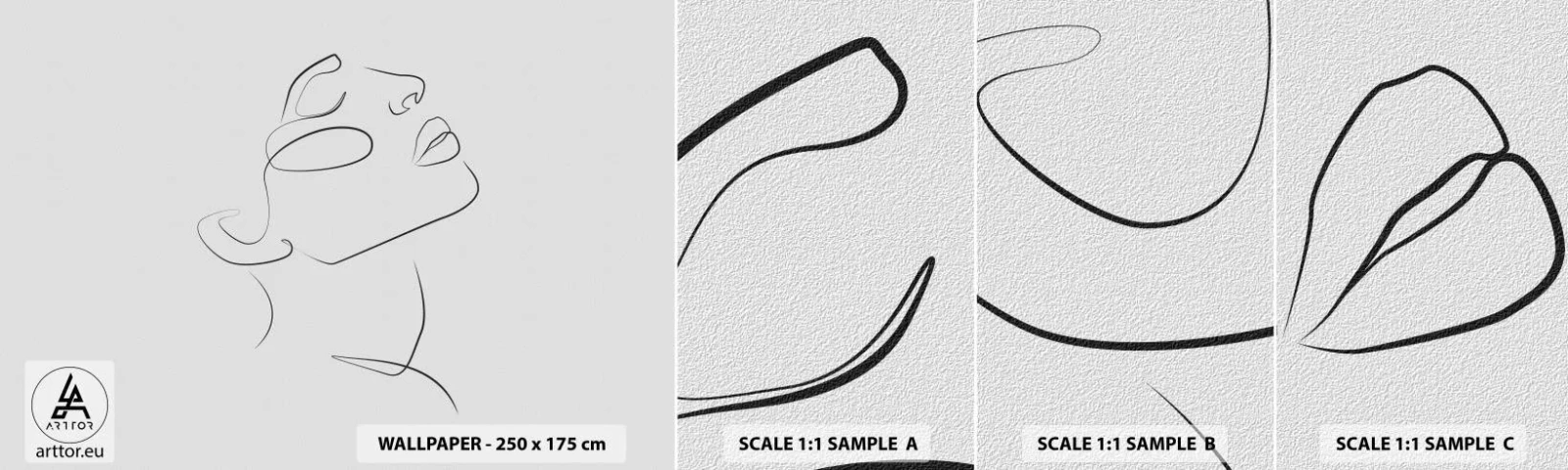Fotobehang Monster Zelfklevend Deluxe Sticker - De wendingen van dromen - Het gezicht van de vrouw, Portret van een vrouw, Grafisch - 100x30 cm
