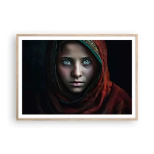Een poster in een licht eiken lijst - Oosterse prinses - 100x70 cm