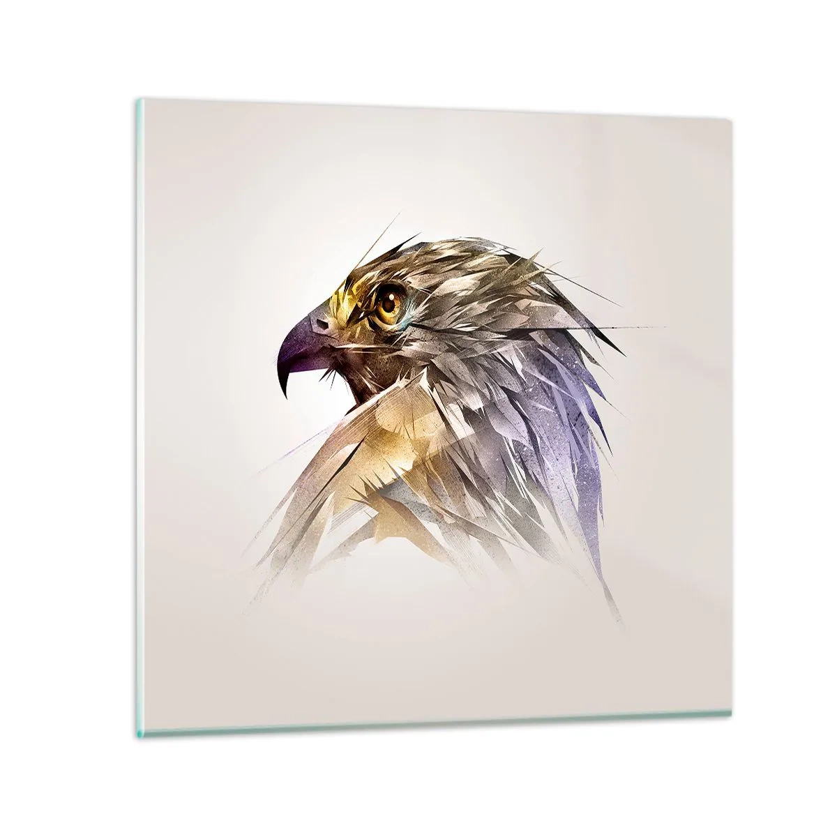 Schilderen op glas - Portret van een krijger - 70x70 cm