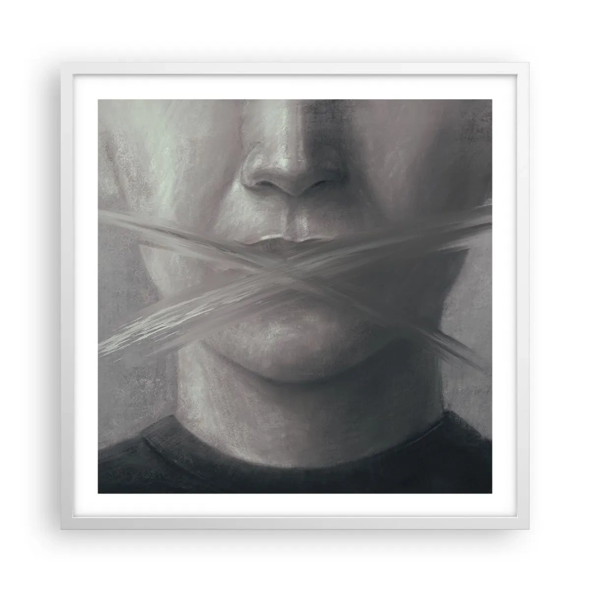 Poster in een witte lijst - Zonder een woord - 60x60 cm