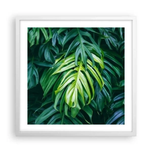 Poster in een witte lijst - Dompel jezelf onder in de frisheid - 50x50 cm