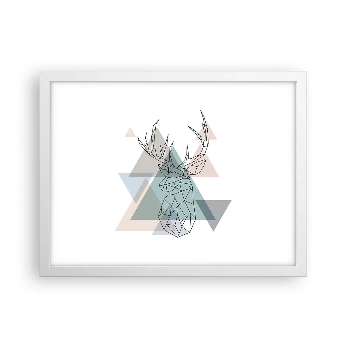 Poster in een witte lijst - In een geometrisch bos - 40x30 cm