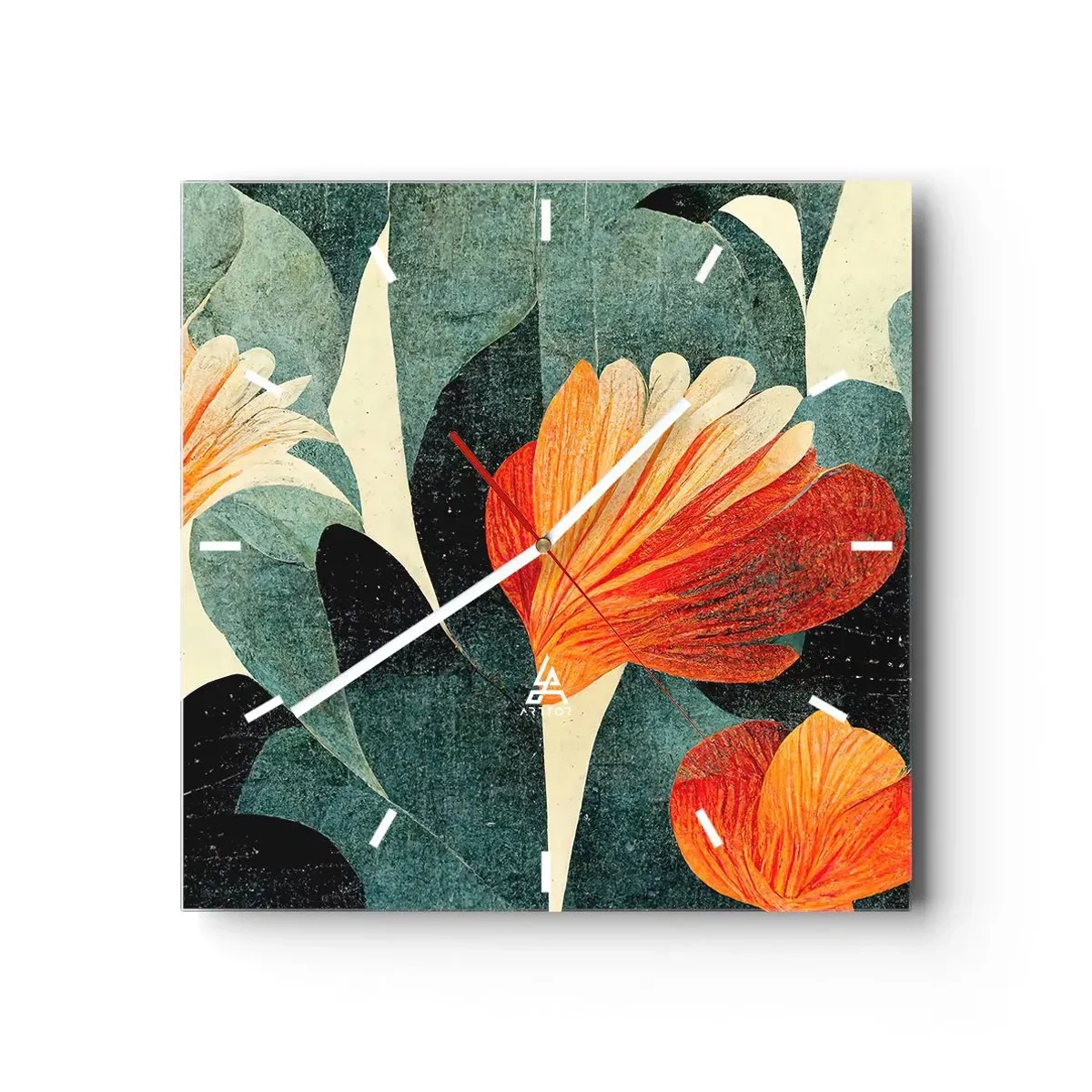 Wandklok - Klok - De hitte van de tropen en de koelte van het groen - 40x40 cm