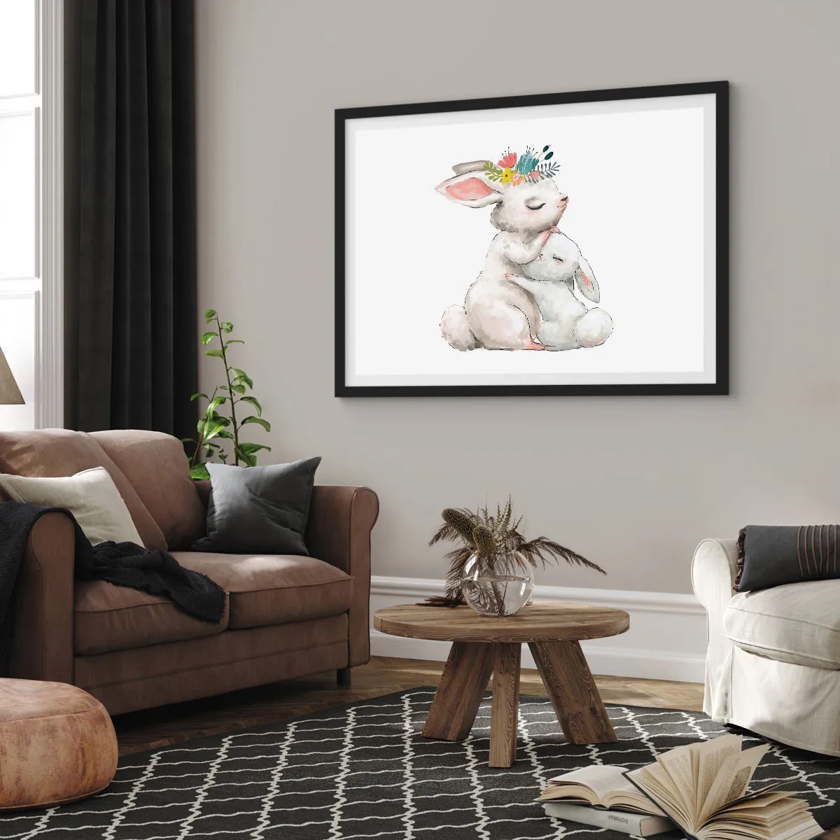 Poster in een zwarte lijst - Het is het beste met mama - 40x30 cm