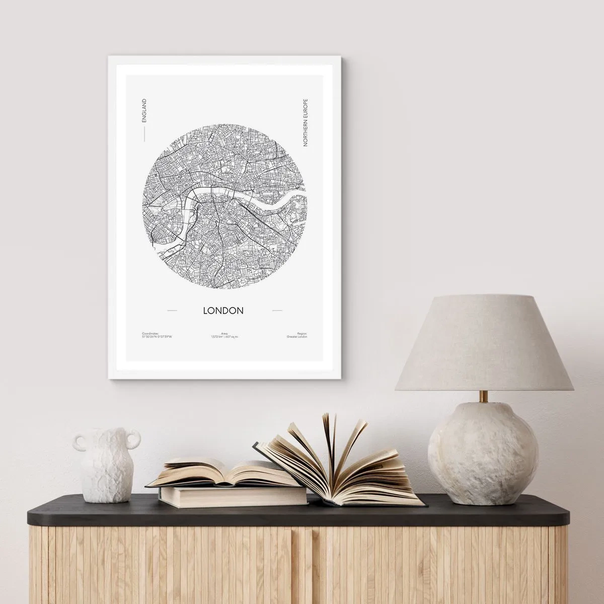 Poster in een witte lijst - Anatomie van Londen  - 61x91 cm