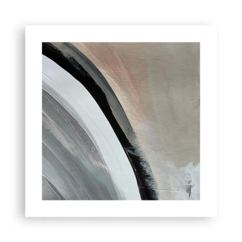Poster - Compositie: boog van zwart en grijs - 40x40 cm