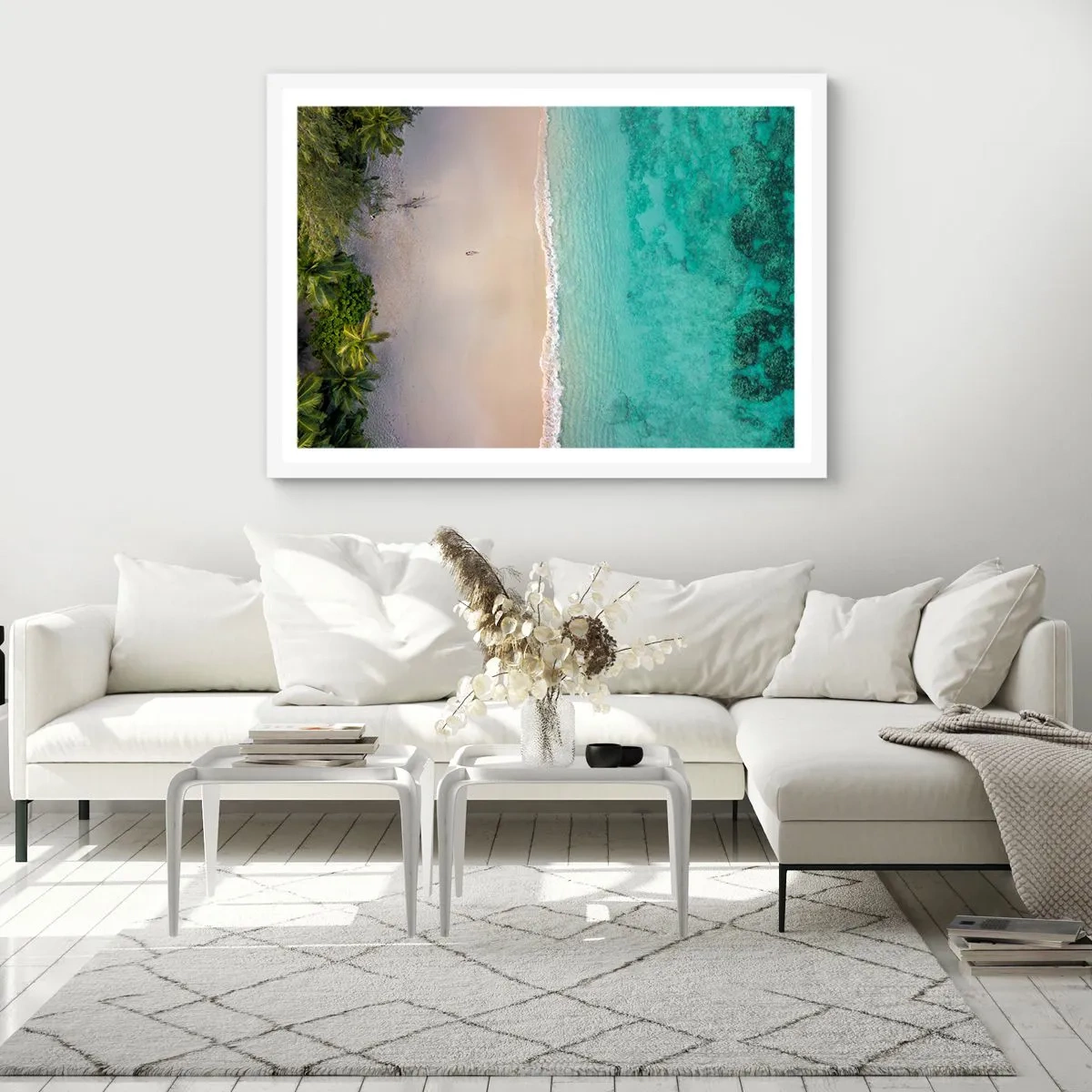 Poster in een witte lijst - Paradijsstrand - 40x30 cm