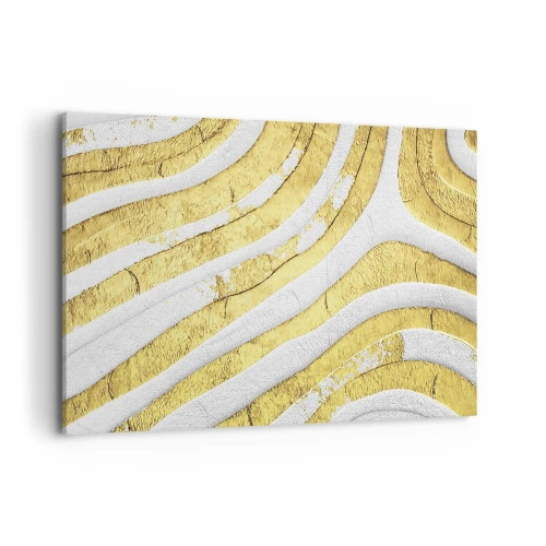 Schilderen op canvas - Compositie in wit en goud - 120x80 cm