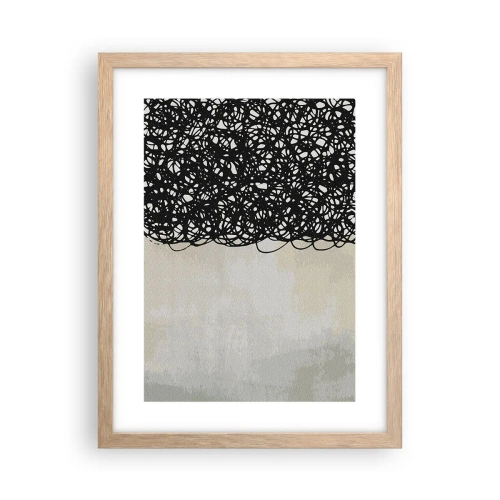 Een poster in een licht eiken lijst - Turbulente abstractie - 30x40 cm