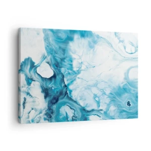 Schilderen op canvas - Abstract patroon in tinten blauw - 70x50cm - Blauw Concert - Moderne wanddecoratie voor woonkamer en slaapkamer ARTTOR