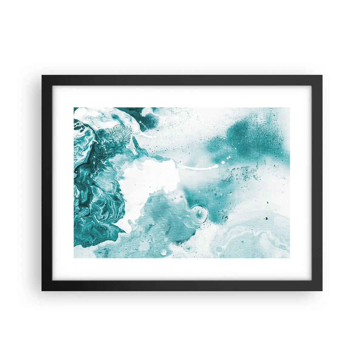 Poster in een zwarte lijst - Moerast van blauw - 40x30 cm