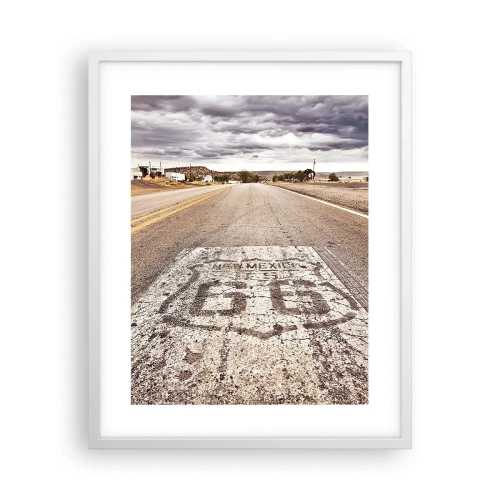 Poster in een witte lijst - Mother Road - een Amerikaanse legende - 40x50 cm