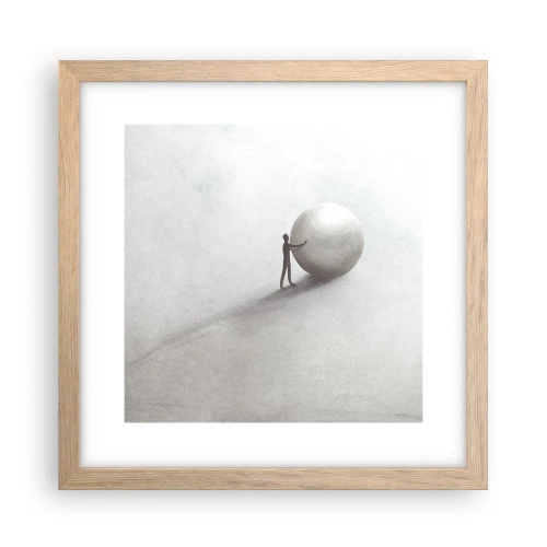 Een poster in een licht eiken lijst - Het spel van het leven - 30x30 cm