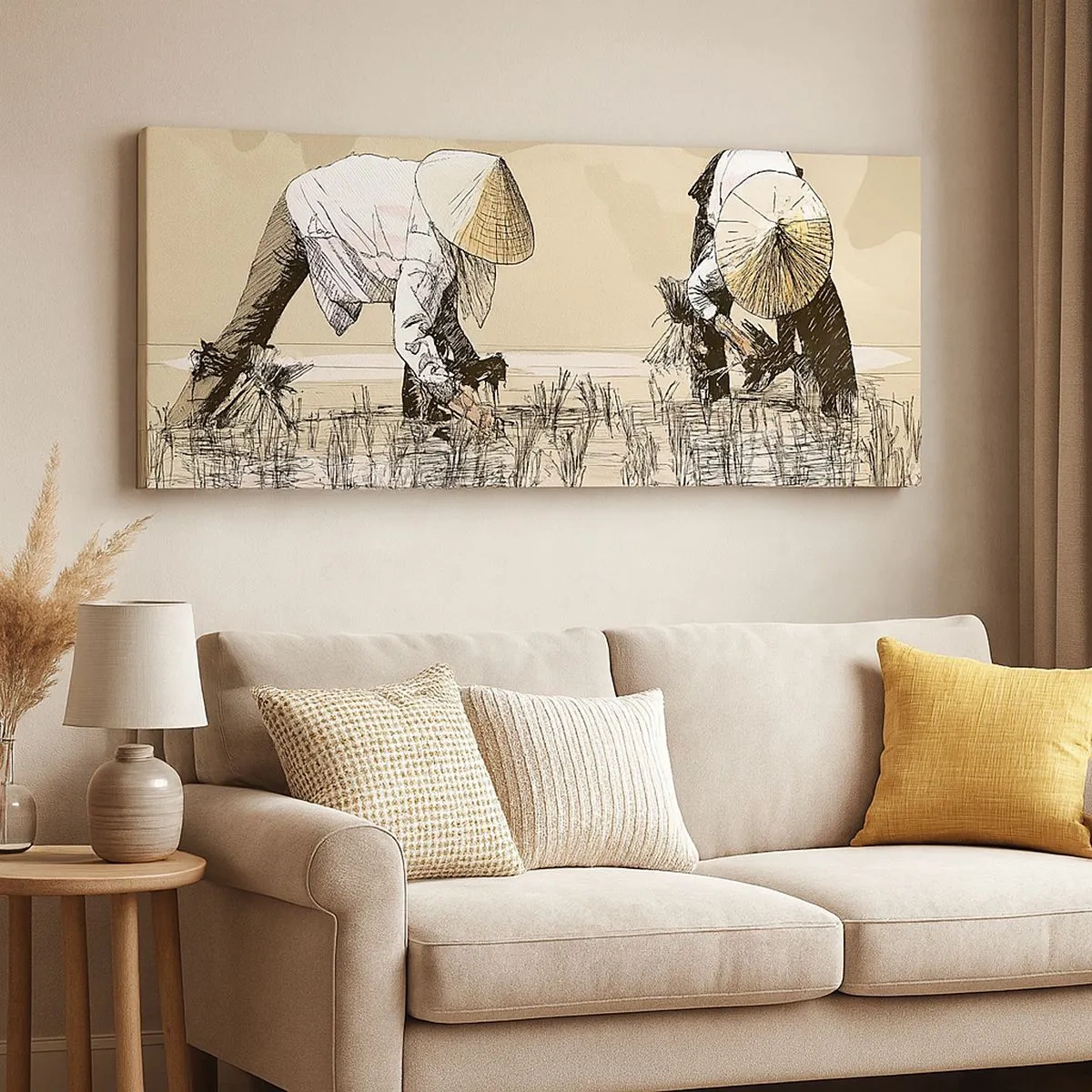 Schilderen op canvas - Succesvolle oogst - 100x40 cm