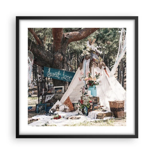 Poster in een zwarte lijst - De liefde bedrijven ... - 50x50 cm