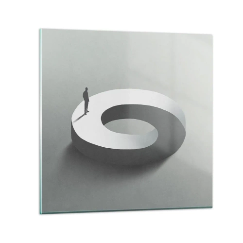 Schilderen op glas - En wees hier slim - 60x60 cm