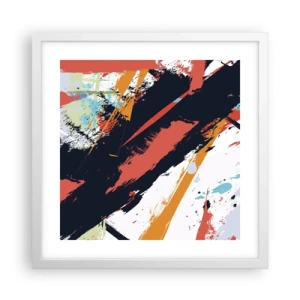 Poster in een witte lijst - Dynamische compositie - 40x40 cm