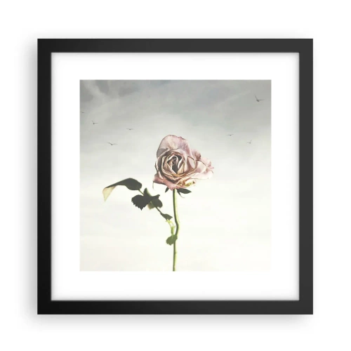 Poster in een zwarte lijst - Begroeting van de lente - 30x30 cm