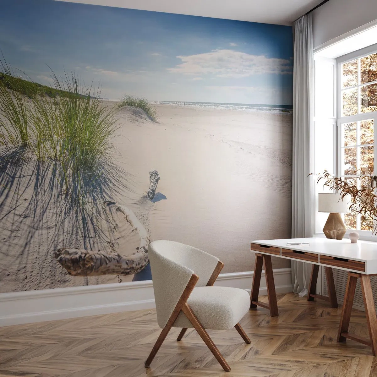 Fotobehang Standard Eco - De mooiste zandstrand? Oostzee-strand - Zee, Strand, Duin - 250x175 cm