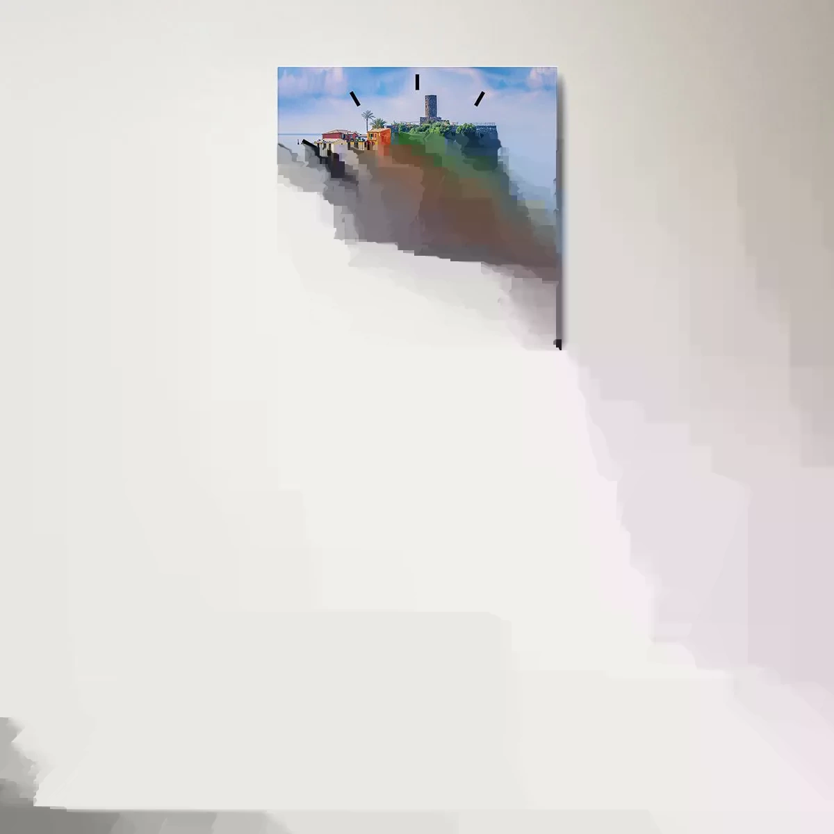 Wandklok - Klok - Mediterrane magische stad - 40x40 cm