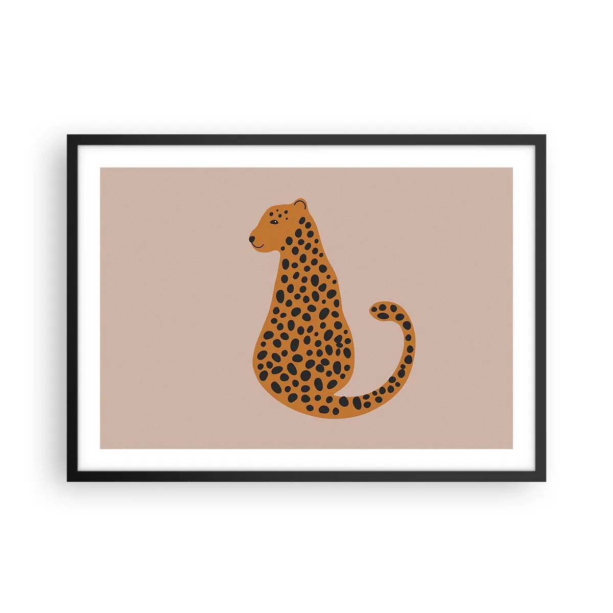 Poster in een zwarte lijst - Luipaardprint is een modieus print - 70x50 cm