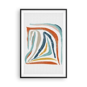 Poster in een zwarte lijst - Abstractie met een vriendelijke glimlach - 61x91 cm