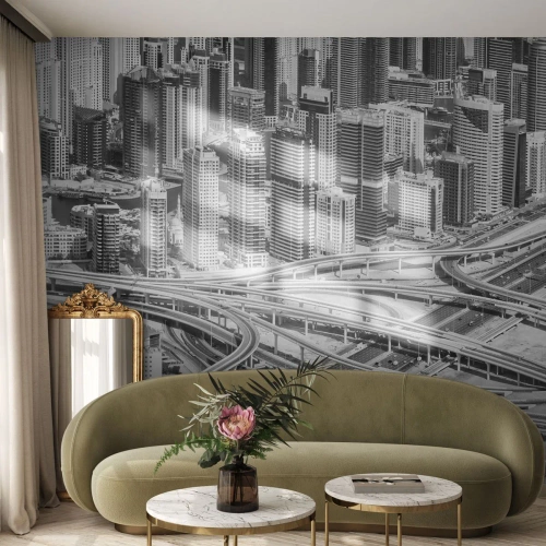 Fotobehang Premium Sand - Dubai - de onmogelijke stad - Stad, Architectuur, Metropolis - 200x140 cm
