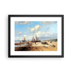 Poster in een zwarte lijst - Na een geslaagde vangst - 40x30 cm