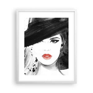 Poster in een witte lijst - Vrouw in het zwart - 40x50 cm
