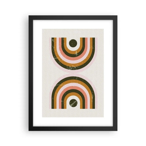 Poster in een zwarte lijst - Tweeling abstractie - 30x40 cm