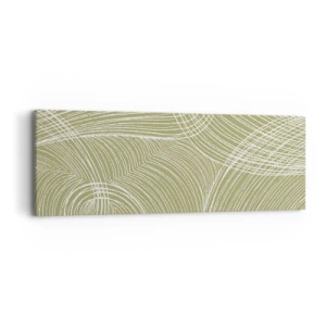 Schilderen op canvas - Ingewikkelde abstractie in wit - 90x30 cm