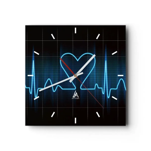 Wandklok - Klok - Op het ritme van het hart - 40x40 cm