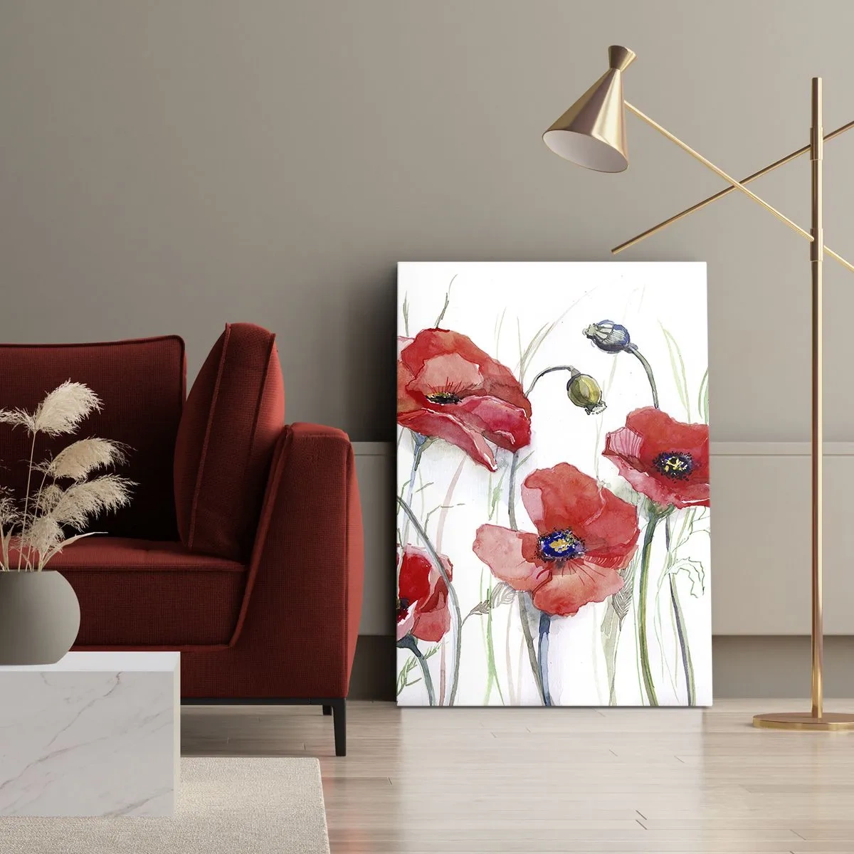 Schilderen op canvas - Poolse bloemen - 55x100 cm