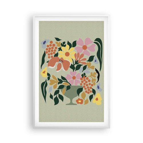 Poster in een witte lijst - Een boeket vol leven - 61x91 cm