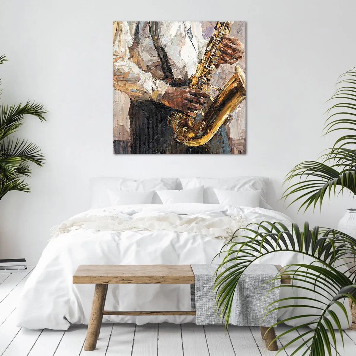 Schilderen op canvas - Tijd om te solo te spelen - 60x60 cm