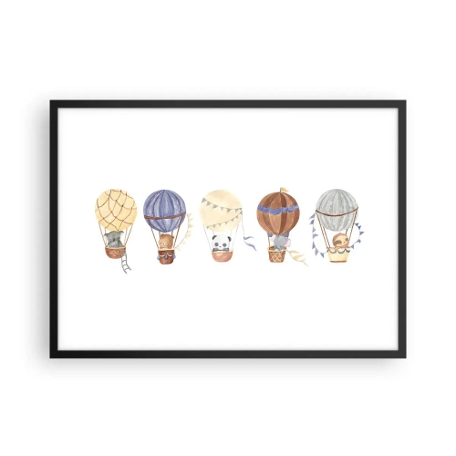 Poster in een zwarte lijst - Vrienden onderweg - 70x50 cm