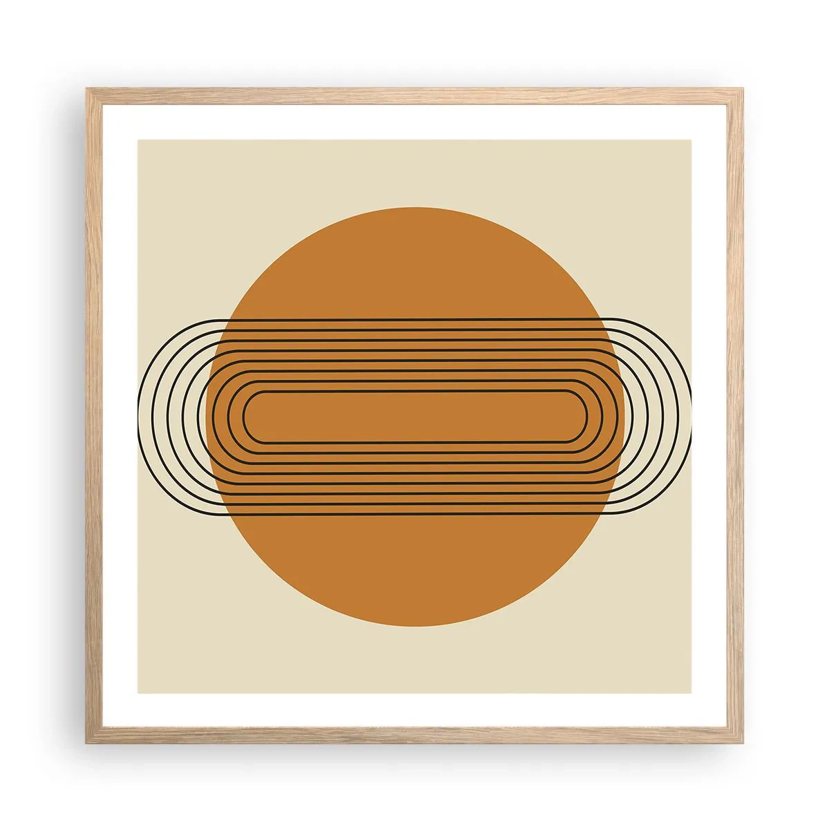 Een poster in een licht eiken lijst - Perfect plan - 60x60 cm