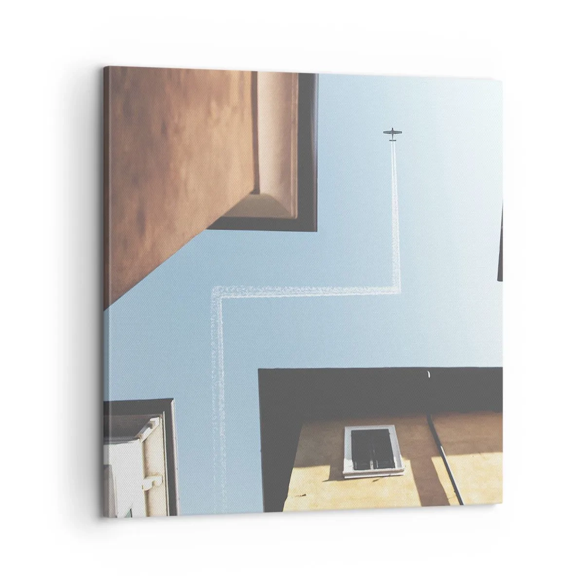 Schilderen op canvas - Boven het doolhof van de stad - 60x60 cm