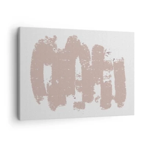 Schilderen op canvas - Zachtroze vormen op een lichte achtergrond - 70x50cm - Abstractie in zachtroze - Moderne wanddecoratie voor woonkamer en slaapkamer ARTTOR