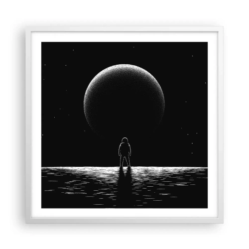 Poster in een witte lijst - Oog in oog - 60x60 cm