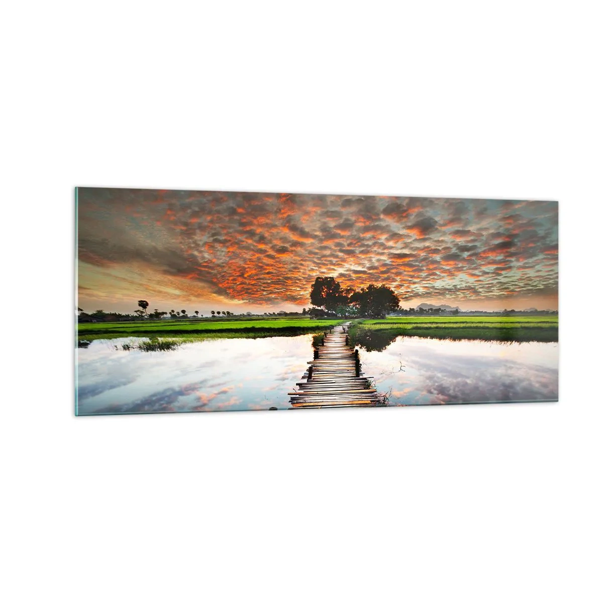 Schilderen op glas - Strek je armen - ademen - 100x40 cm