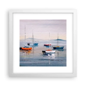 Poster in een witte lijst - Een welverdiende rust - 30x30 cm