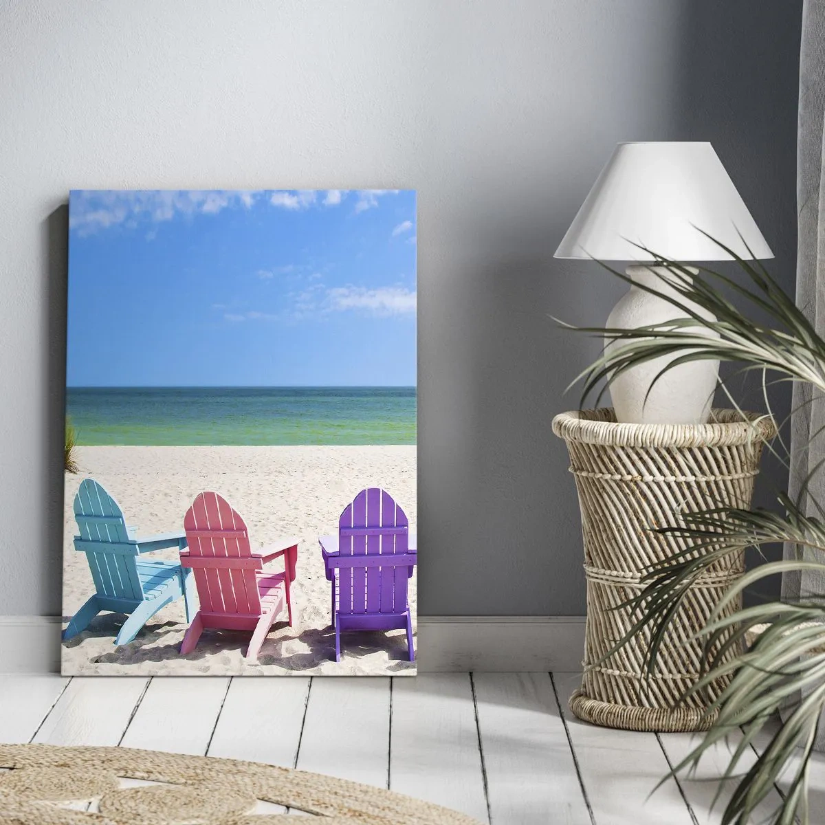 Schilderen op canvas - Regenboog strand - 50x70 cm