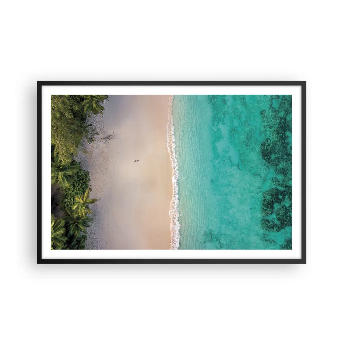 Poster in een zwarte lijst - Paradijsstrand - 91x61 cm