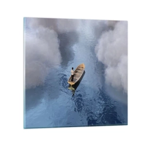 Schilderen op glas - Leven – reis – onbekend - 40x40 cm