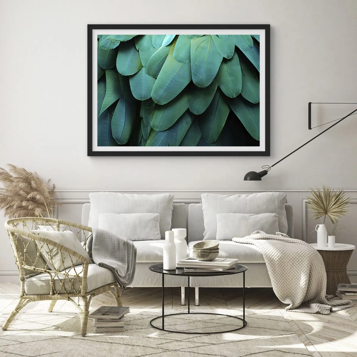 Poster in een zwarte lijst - Papegaaiachtige precisie - 40x30 cm