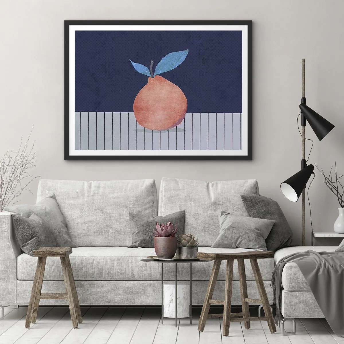 Poster in een zwarte lijst - Convexiteit en vlak - 91x61 cm