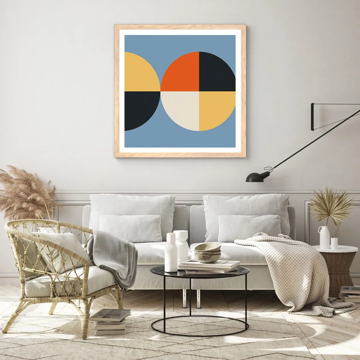 Een poster in een licht eiken lijst - Kijk en tel - 30x30 cm