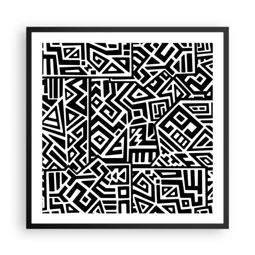 Poster in een zwarte lijst - Pre-Columbiaanse compositie - 60x60 cm